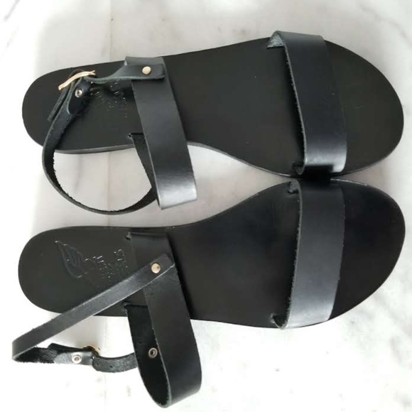 Ancient Greek Sandals Flats Slingback Black Straps - Picture 6 of 8